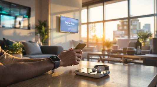 Young professional in South Africa using wireless charging at home