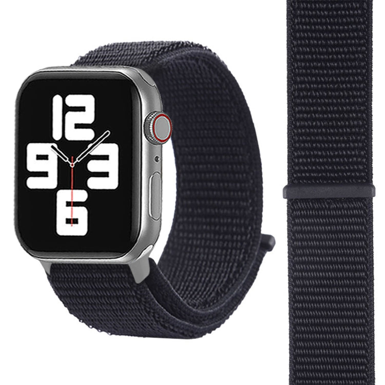 For Apple Watch 46mm / 49mm / 45mm / 44mm Simple Fashion Nylon Watch Band with Magic Stick(Black)