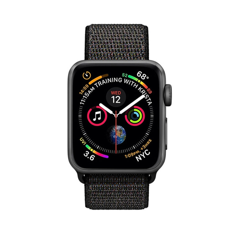 For Apple Watch 46mm / 49mm / 45mm / 44mm Simple Fashion Nylon Watch Band with Magic Stick(Nightfall Black)
