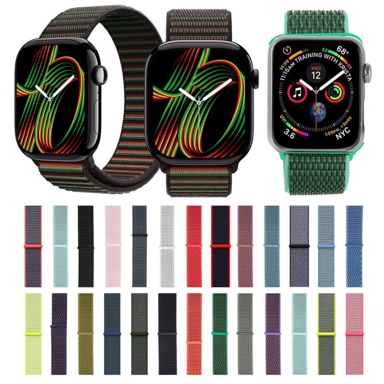 For Apple Watch 46mm / 49mm / 45mm / 44mm Simple Fashion Nylon Watch Band with Magic Stick(Dark Green) - Watch Bands by PMC TechLife | Online Shopping South Africa | PMC TechLife | Buy Now Pay Later Mobicred