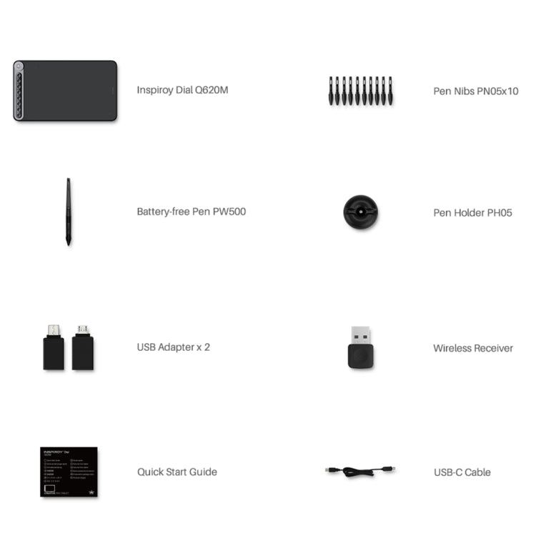 HUION Q620M 5080 LPI Wireless Art Drawing Tablet for Fun, with Battery-free Pen & Pen Holder - free shipping - PMC TechLife - Order now!