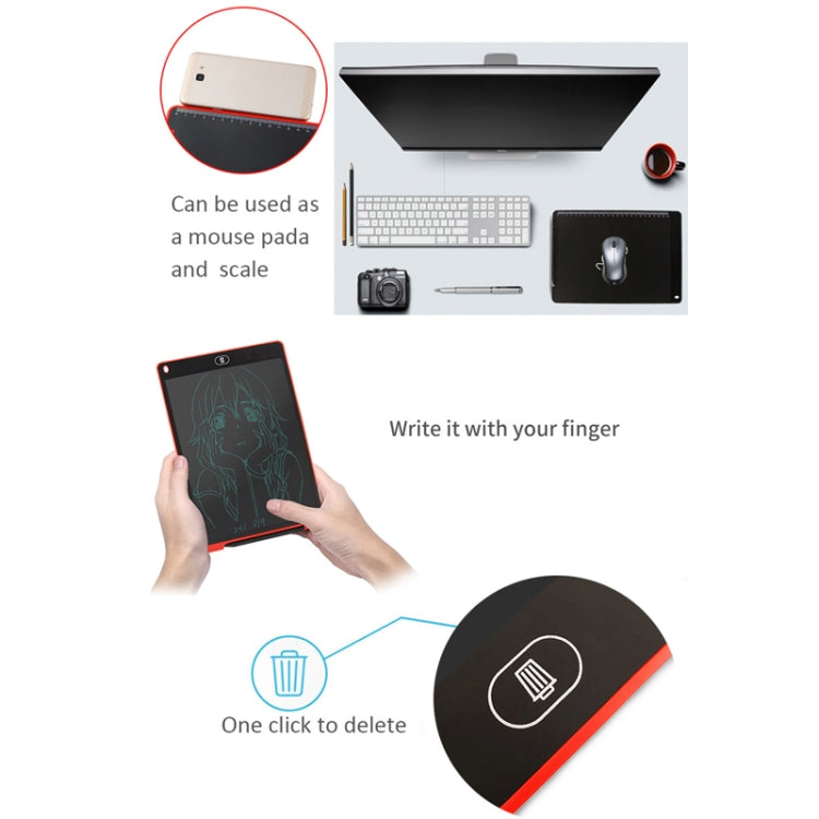 Portable 12 inch LCD Writing Tablet Drawing Graffiti Electronic Handwriting Pad Message Graphics Board Draft Paper with Writing Pen(White)