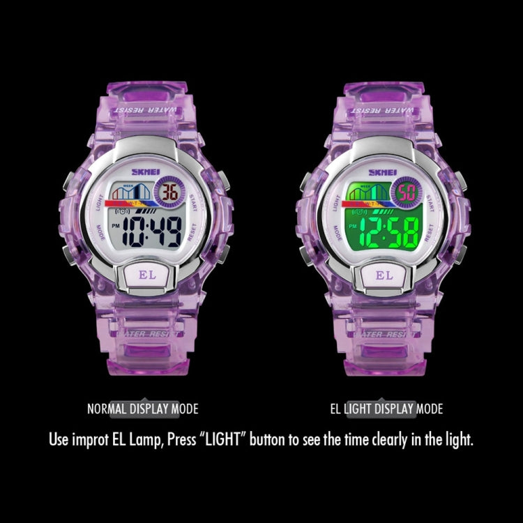 SKMEI 1450 Women Transparent Digital Watch 50m Water-resistant Sports Watch with LED Light(Black)