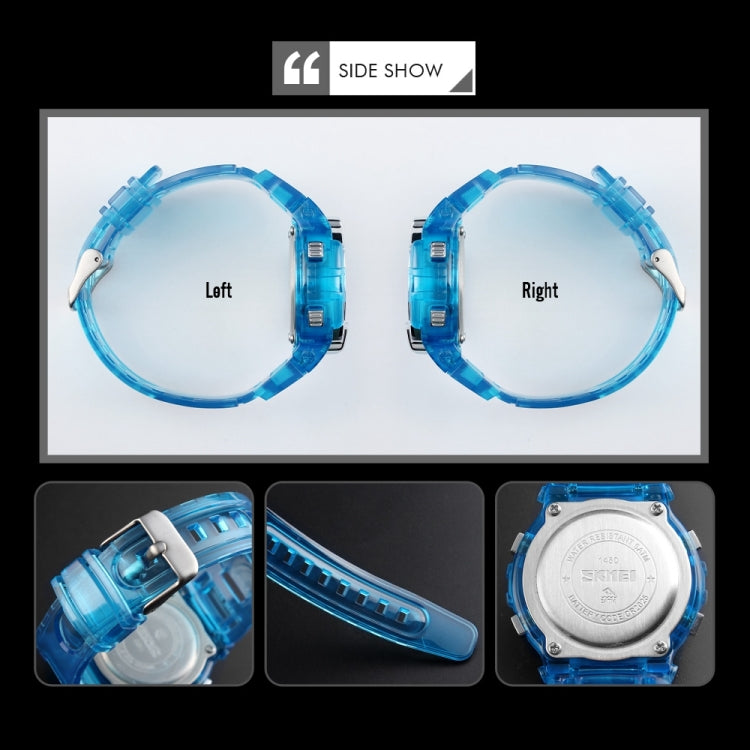 SKMEI 1450 Women Transparent Digital Watch 50m Water-resistant Sports Watch with LED Light(Black)