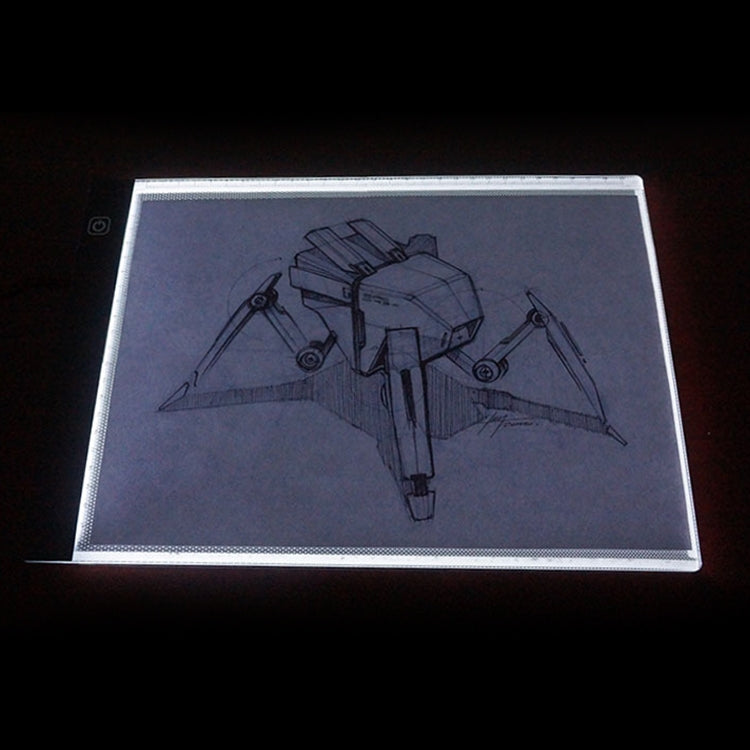 3.5W 5V LED USB Three Level of Brightness Dimmable A4 Acrylic Scale Copy Boards Anime Sketch Drawing Sketchpad with USB Cable 1.5m & Power Adapter