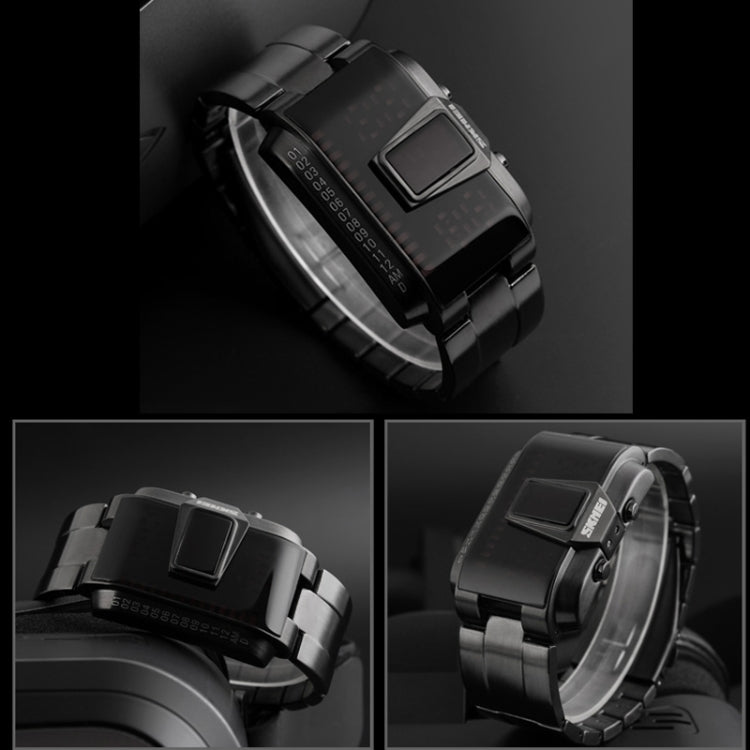 SKMEI 1179 Multifunctional Men Outdoor Sports Noctilucent Water-resistant LED Digital Watch(Black)