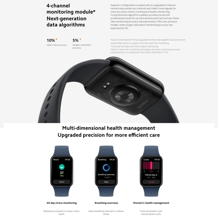 Original Xiaomi Mi Band 8 Pro Global 1.74 inch AMOLED Full Color Screen 5ATM Waterproof Smart Watch, Support GPS / Heart Rate (Black) - Wearable Devices by Xiaomi | Online Shopping South Africa | PMC Jewellery | Buy Now Pay Later Mobicred