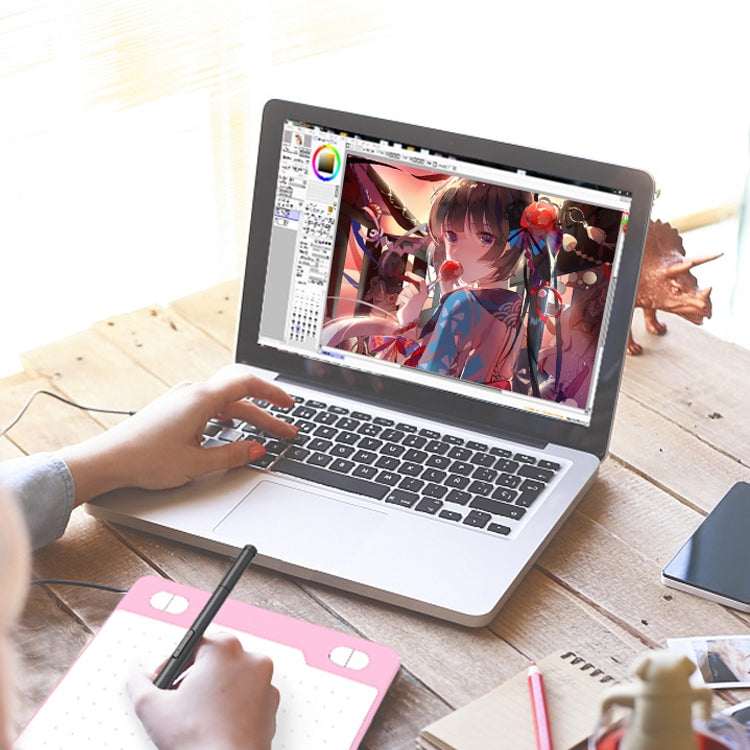 10Moons T503 Drawing Tablet Can Be Connected to mobile Phone Tablet with 8192 Passive Pen(Blue)