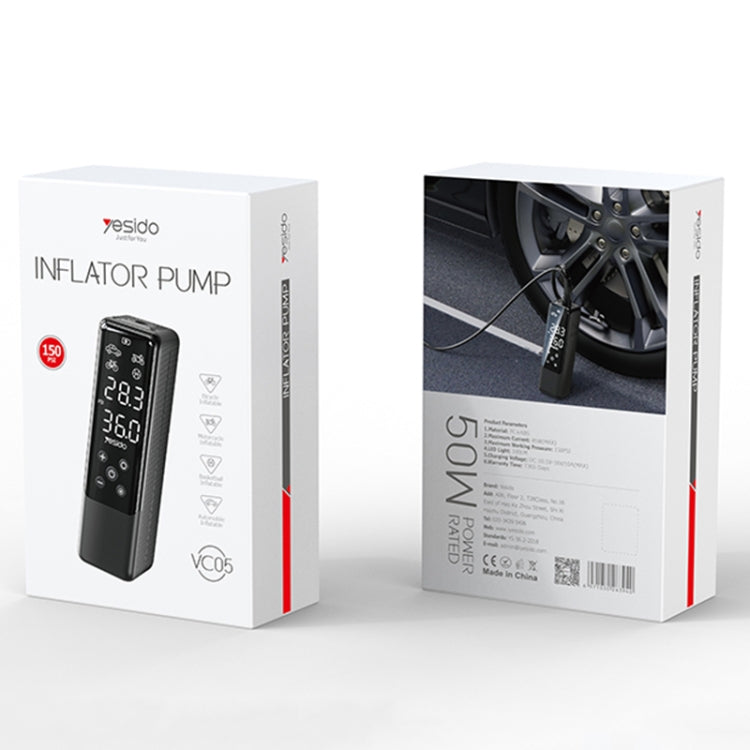 Yesido VC05 Portable Wired Car Mini Inflator Pump - Inflatable Pump by Yesido | Online Shopping South Africa | PMC TechLife