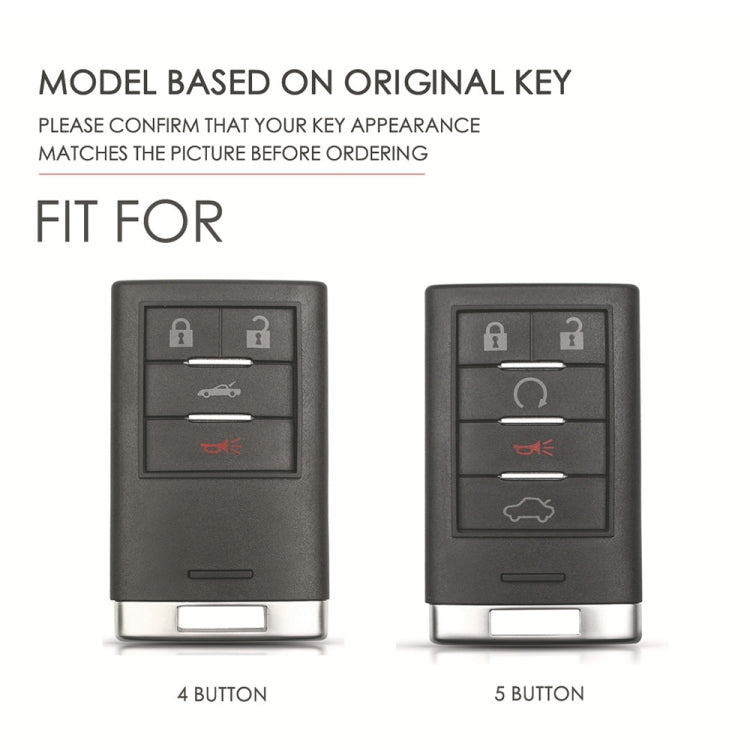 For Cadillac 5-button C091 Car Key Leather Protective Case (Blue)