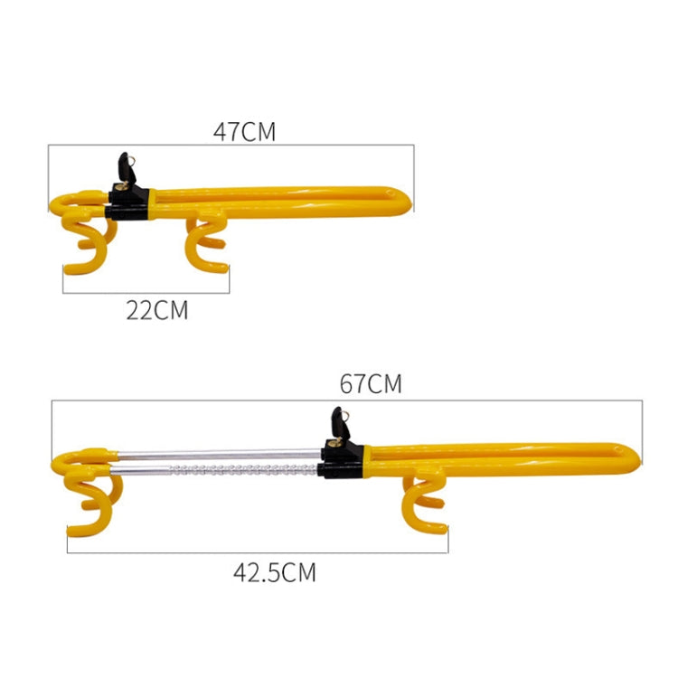Car Steering Wheel Anti-Theft Lock Retractable Self-Defense Lock (Yellow)