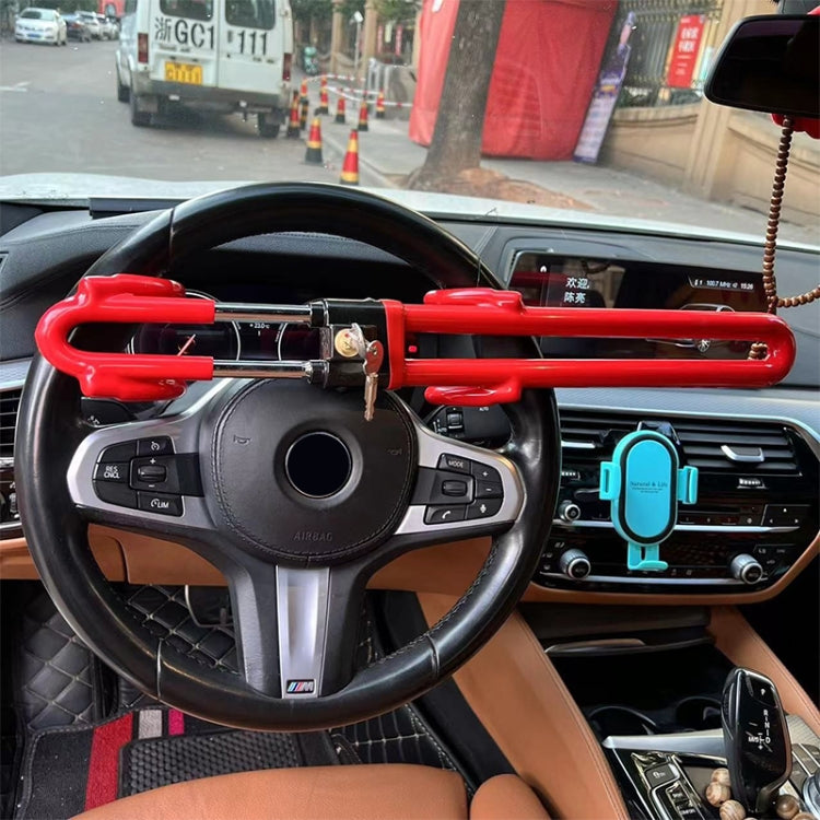 Car Steering Wheel Anti-Theft Lock Retractable Self-Defense Lock (Red) - Steering Wheel Locks by PMC TechLife | Online Shopping South Africa | PMC TechLife | Buy Now Pay Later Mobicred
