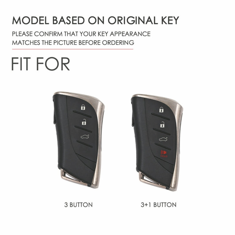 For Lexus 4-button Hallmo Car Cowhide Leather Key Protective Cover Key Case(Blue)