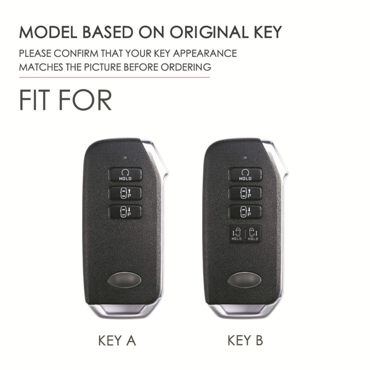 For Kia 3-button Hallmo Car Cowhide Leather Key Protective Cover Key Case(Black)