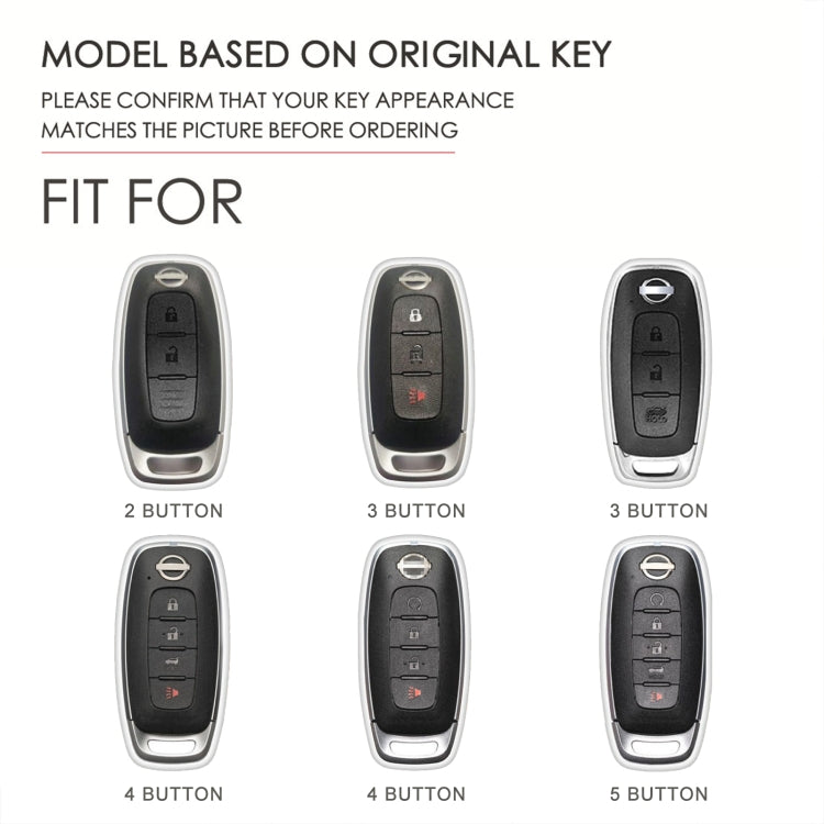 For Nissan Teana / Ariya 5-button Start Hallmo Car Cowhide Leather Key Protective Cover Key Case(Brown)