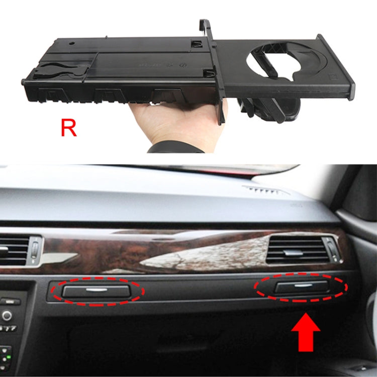 For BMW 3 Series E90 Left Driving Car Dashboard Right Side Water Cup Holder 5141 9173 469(Black)