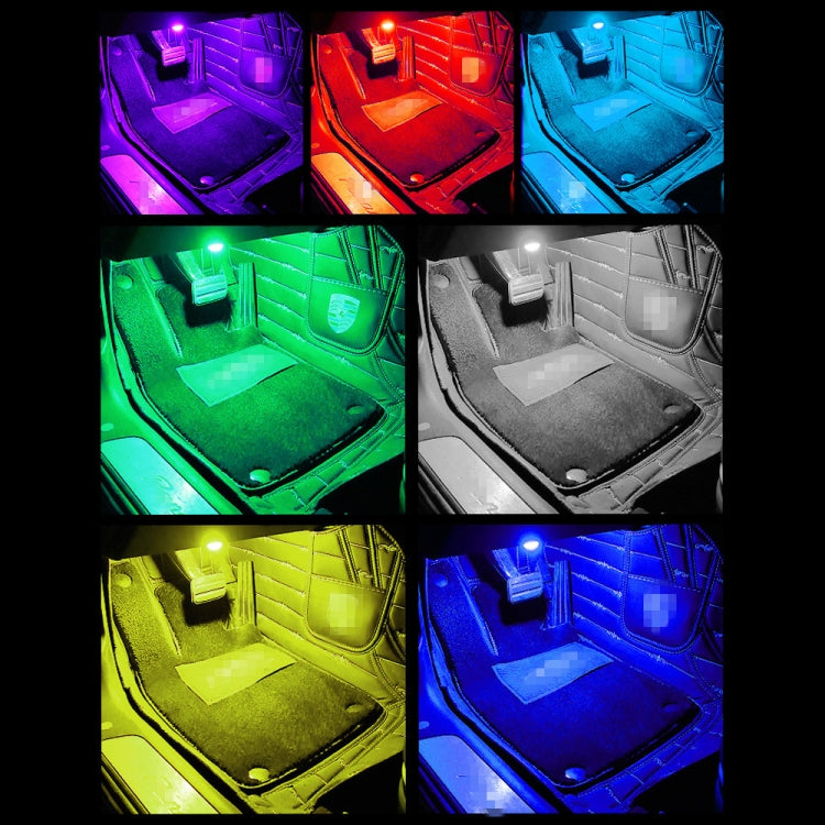 Car 4 in 1 USB RGB Foot Colorful LED Atmosphere Light - Atmosphere lights by PMC TechLife | Online Shopping South Africa | PMC TechLife | Buy Now Pay Later Mobicred