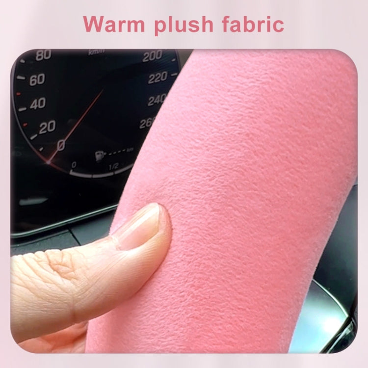D Style Car Universal Cartoon Pattern Plush Warm Anti-skid Steering Wheel Cover, Diameter: 38cm (Black)