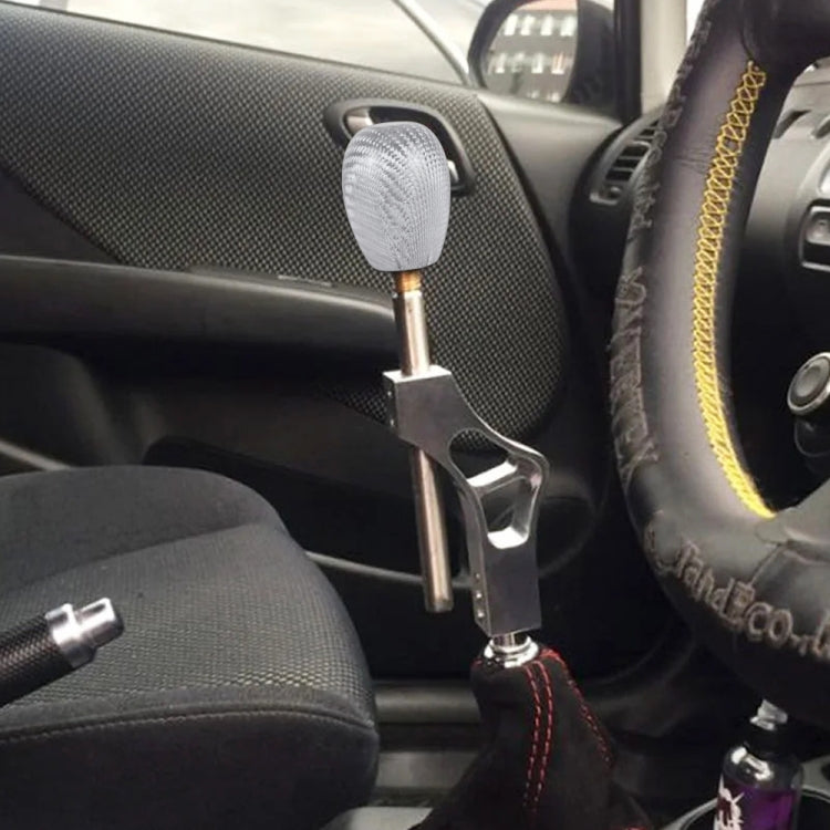 Car Carbon Fiber Pattern Gear Shift Knob Short Style Duck Egg Type Automatic Gear Head (Silver) - Shift Knob by PMC TechLife | Online Shopping South Africa | PMC TechLife | Buy Now Pay Later Mobicred