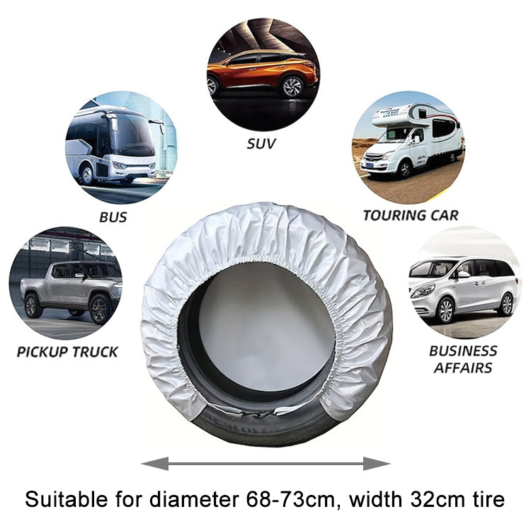 4pcs / Set Car Tire 420D Oxford Cloth Protective Cover, Diameter: 68-73cm, Width: 32cm