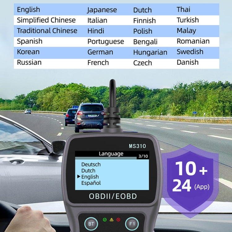 MS310 LCD Screen Car Battery Tester ODB2 Fault Detector - free shipping - PMC TechLife - Order now!