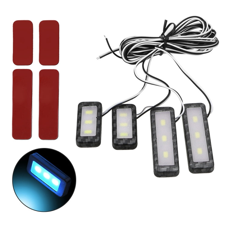 Car 4 in 1 LED Ambient Light Door Decorative Light (Ice Blue Light)