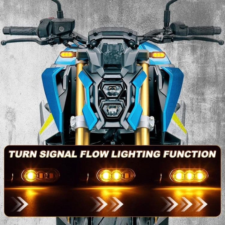2pcs 12V 3LEDs Motorcycle Mini Water Turn Signal Light (Black)