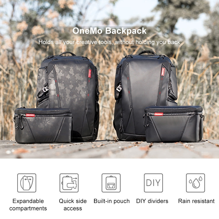 PGYTECH P-CB-020 2 in 1 Water-resistant Shockproof Outdoor Dual Shoulders Backpack + Single Shoulder Bag (Black)