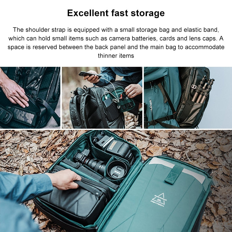 PGYTECH P-CB-020 2 in 1 Water-resistant Shockproof Outdoor Dual Shoulders Backpack + Single Shoulder Bag (Black)