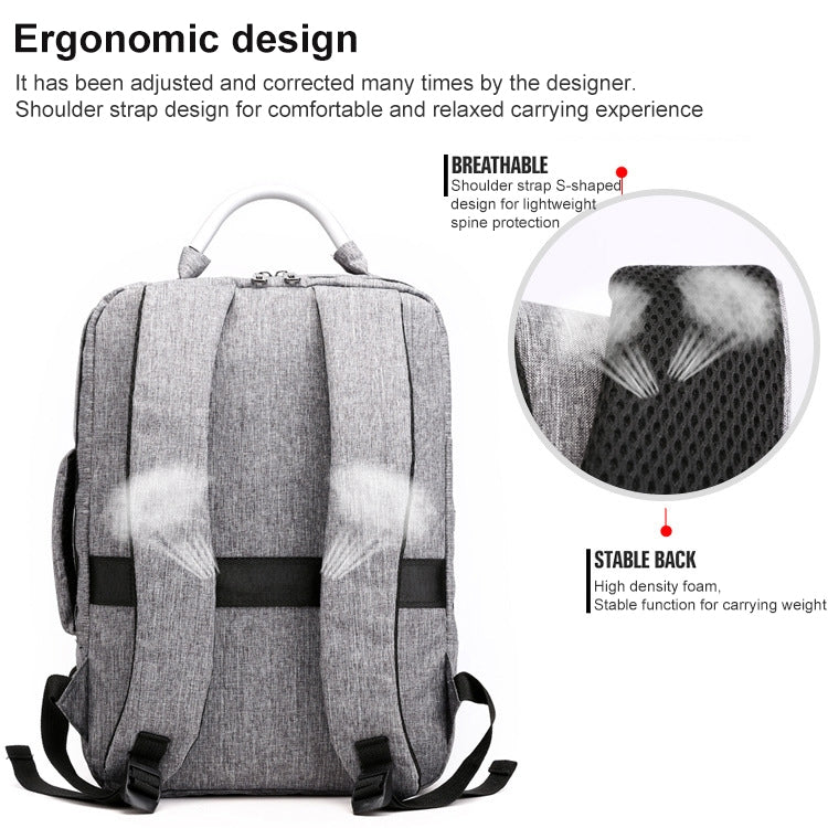 cxs-620 Multifunctional Oxford Laptop Bag Backpack (Grey)