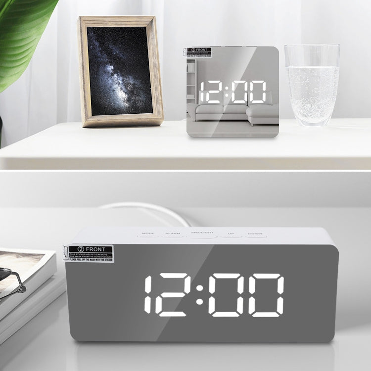 TS-S69-G Multifunctional LED Alarm Clock Battery / Plug-in Charging Dual-purpose Make-up Mirror Clock(Green) - Alarm Clocks by PMc TechLife | Online Shopping South Africa | PMc TechLife | Buy Now Pay Later Mobicred
