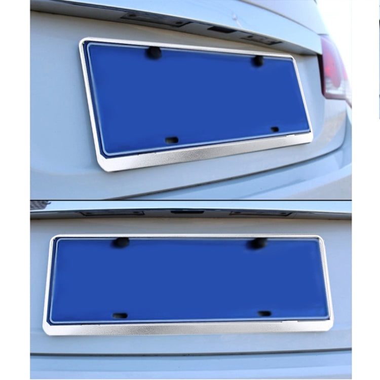 2 PCS Car License Plate Frames Stainless Steel License Plate Frame(White) - License Plate Covers & Frames by PMC TechLife | Online Shopping South Africa | PMC TechLife | Buy Now Pay Later Mobicred