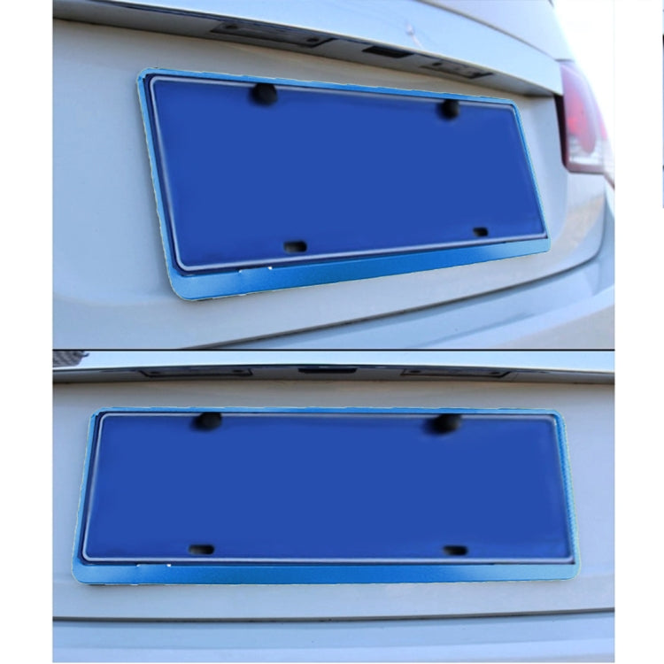 2 PCS Car License Plate Frames Car Styling License Plate Frame Aluminum Alloy Universal License Plate Holder Car Accessories(Blue) - License Plate Covers & Frames by PMC TechLife | Online Shopping South Africa | PMC TechLife | Buy Now Pay Later Mobicred