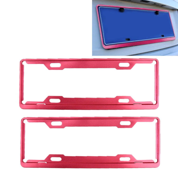 2 PCS Car License Plate Frames Car Styling License Plate Frame Aluminum Alloy Universal License Plate Holder Car Accessories(Red)