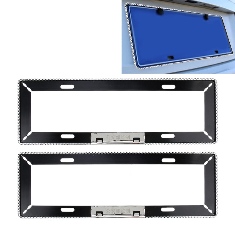 2 PCS Car License Plate Frames Car Styling License Plate Frame Aluminum Alloy Universal License Plate Holder Car Accessories(Black)