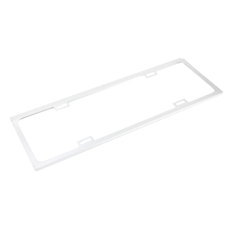 2 PCS Car License Plate Frames Car Styling License Plate Frame Magnesium Alloy Universal License Plate Holder Car Accessories(Silver)