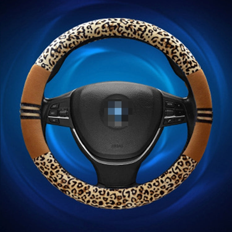 Leopard Grain Steering Wheel Cover, Adaptation Steering Wheel Diameter: 37-38 cm - Steering Wheel Accessories by PMc TechLife | Online Shopping South Africa | PMc TechLife | Buy Now Pay Later Mobicred