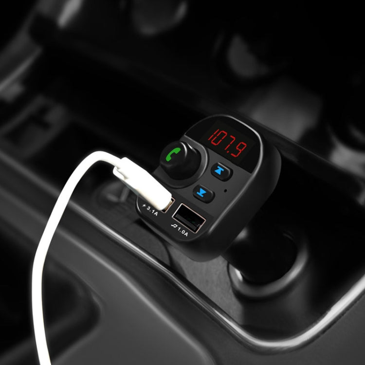 805E Dual USB Charging Bluetooth FM Transmitter MP3 Music Player Car Kit, Support Hands-Free Call & Read TF Card / U Disk Music(Black)