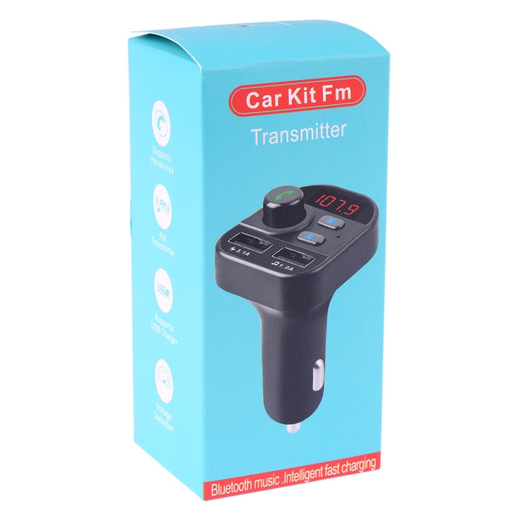 805E Dual USB Charging Bluetooth FM Transmitter MP3 Music Player Car Kit, Support Hands-Free Call & Read TF Card / U Disk Music(Black)