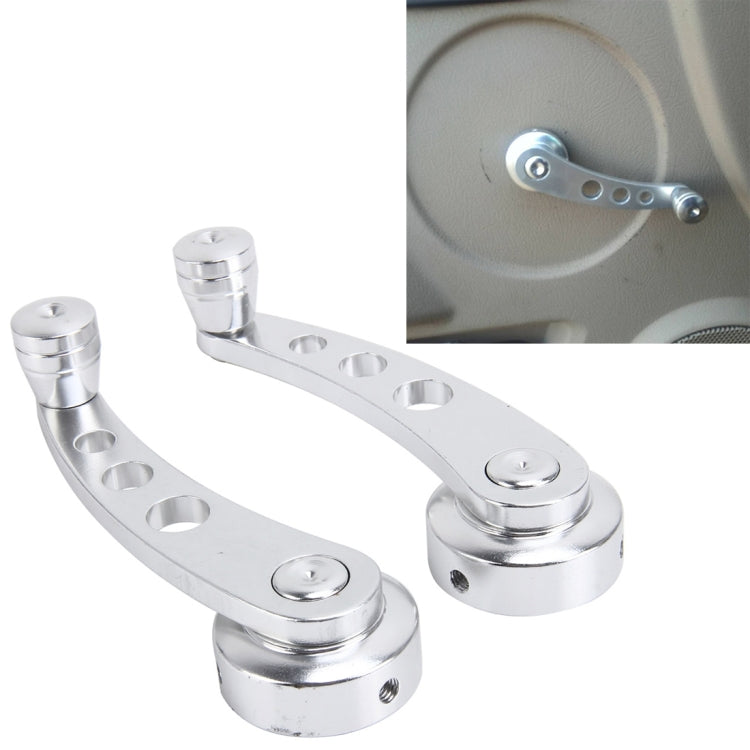 1 Pair Universal Car Wagon Door Window Crank Handle Winder Manual Door Crank Handle Window Winders(Silver)