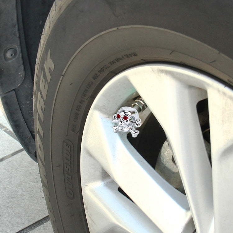 4 PCS Universal Skull Shape Gas Cap Mouthpiece Cover Gas Cap Tire Cap Car Motor Bicycle Tire Valve Caps(Silver) - Tire Valve Caps by PMC TechLife | Online Shopping South Africa | PMC TechLife | Buy Now Pay Later Mobicred