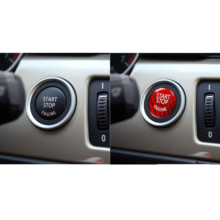 Car Carbon Fiber Engine Start Button Decoration Cover Trim for BMW E Chassis(Red) - Decoration Rings by PMC TechLife | Online Shopping South Africa | PMC TechLife | Buy Now Pay Later Mobicred