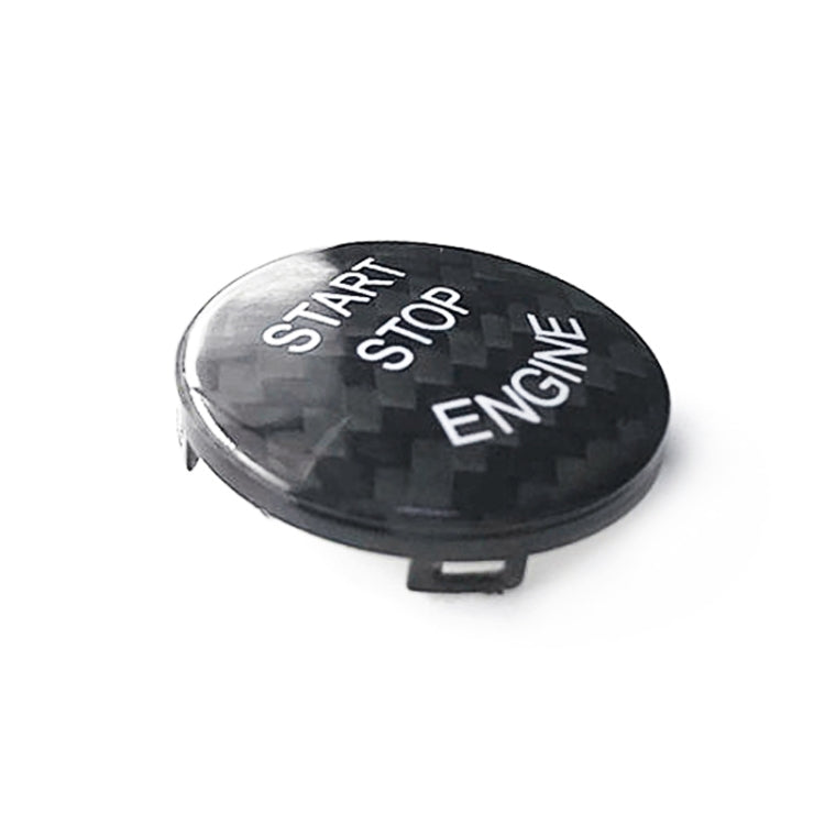 Car Carbon Fiber Engine Start Button Decoration Cover Trim for BMW E Chassis (Black)