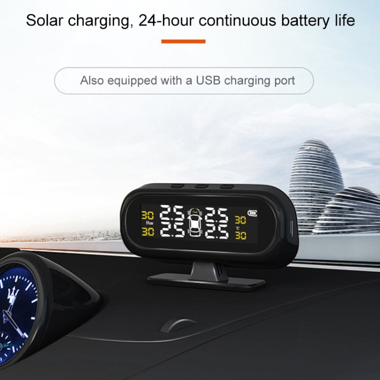 Universal Car Wireless Solar Energy TPMS Tire Pressure Alarm System External Tire Monitor - Tire Pressure Gauges by PMC TechLife | Online Shopping South Africa | PMC TechLife | Buy Now Pay Later Mobicred