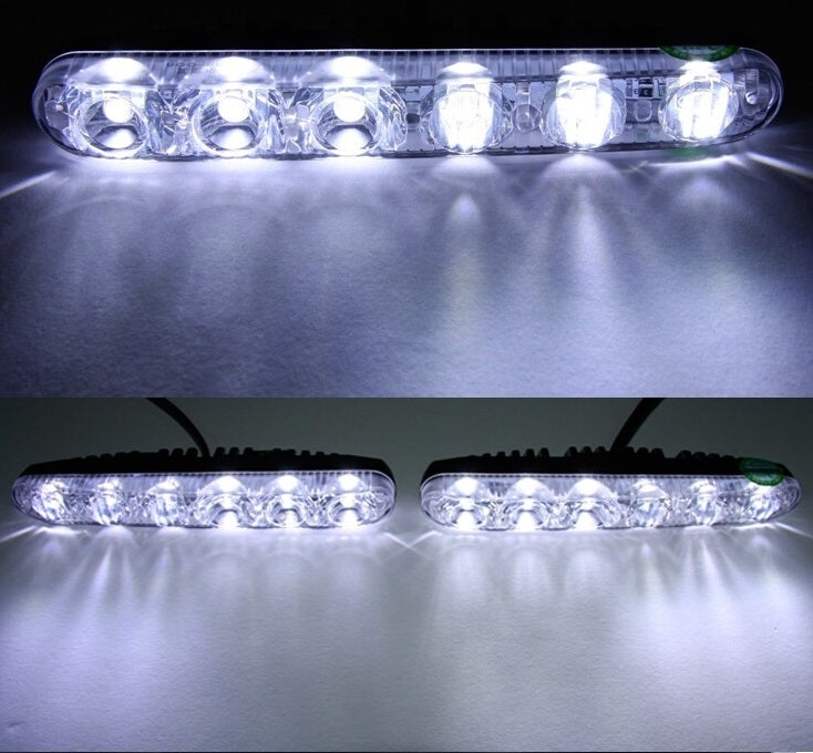 2 PCS LD-006 5730-6SMD 12W 1200LM 7000K White Light Daytime Running Light.DC 12V