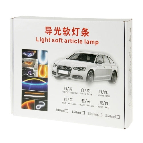 2 PCS 12V Car Daytime Running Lights Soft Article Lamp, White + Yellow Light, Length: 85cm