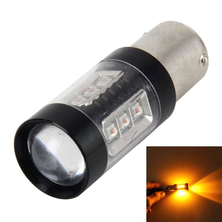 1156/BA15S 80W 1000 LM Car Auto Turn Light Backup Light with 16 Lamps, DC 12-24V(Yellow Light)