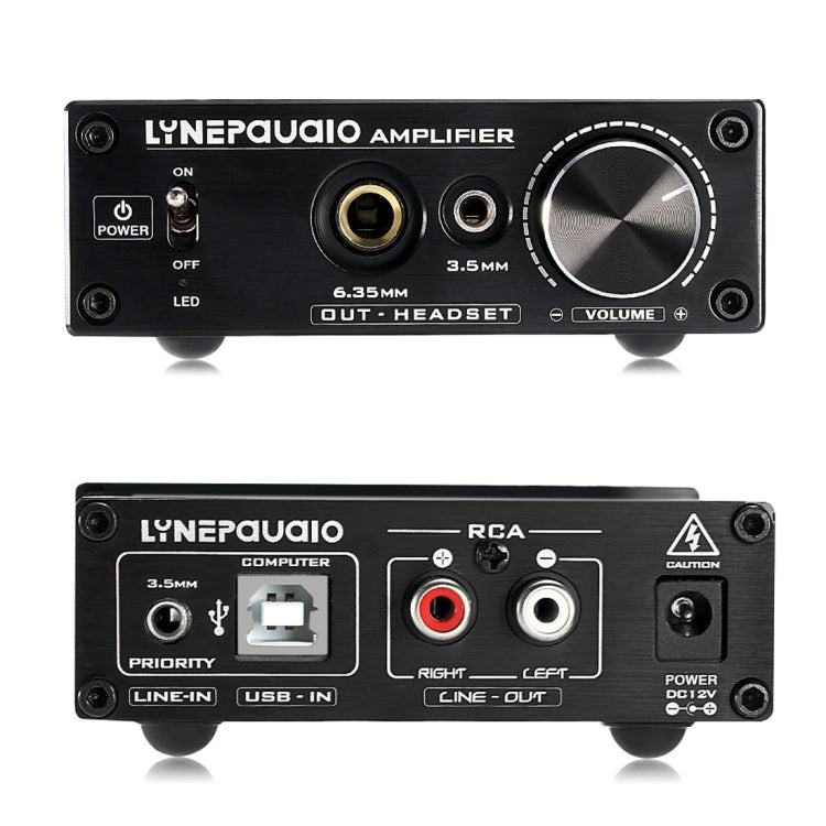 LINEPAUDIO A962 HiFi 6J9 Vacuum Tube Power Headphone Amplifier USB ASIO Sound Card(Black) - by PMC Jewellery | Online Shopping South Africa | PMC Jewellery | Buy Now Pay Later Mobicred