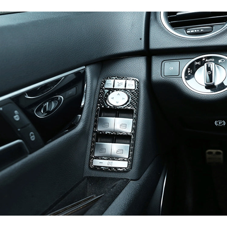 4 PCS Car Window Lift Panel Carbon Fiber Decorative Sticker for Mercedes-Benz W204 2007-2010 - Car Interior Mouldings by PMC Jewellery | Online Shopping South Africa | PMC Jewellery | Buy Now Pay Later Mobicred