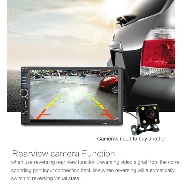 7018B 7.0 inch HD Touch Screen Dual DIN Car Radio Bluetooth Stereo MP3 / MP4 / MP5 Player with Remote Control, with Rearview Camera, 6800 Module, Support FM / TF Card / USB Flash Disk
